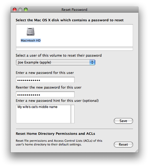 Reset your lost Mac OS X password