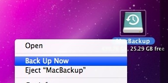 manually backup with time machine