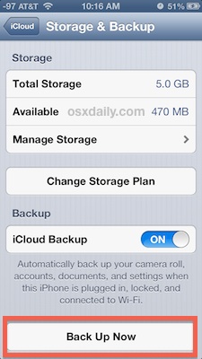 Back up an iPhone to iCloud