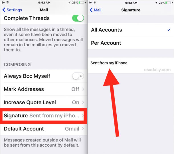 changing default email gmail
