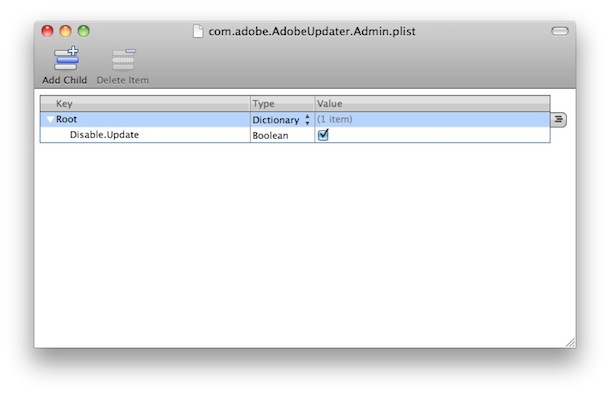 Adobe PDF Reader Mac OS X disable (Automatic) Update annoying prompt popping up every now and then