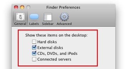 show or hide hard drive on mac desktop