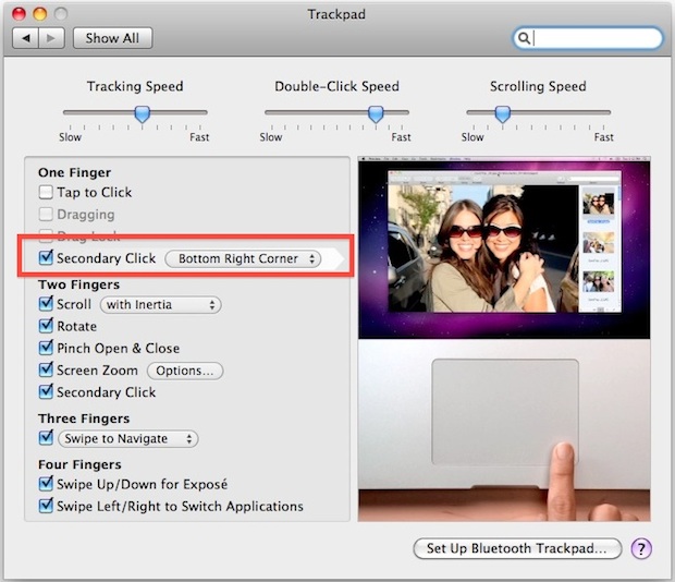 enable right click on macbook air
