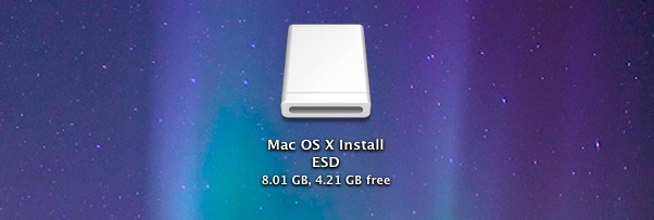 Mac OS X Lion Installer mounted on Mac OS X Desktop