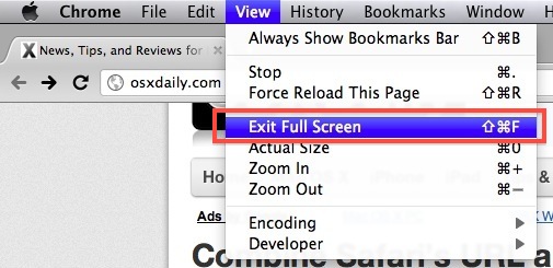 Exit Full Screen Mac Shortcut