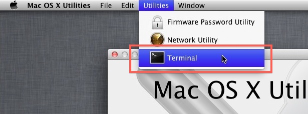 Launch Terminal from Mac OS X Recovery Menu