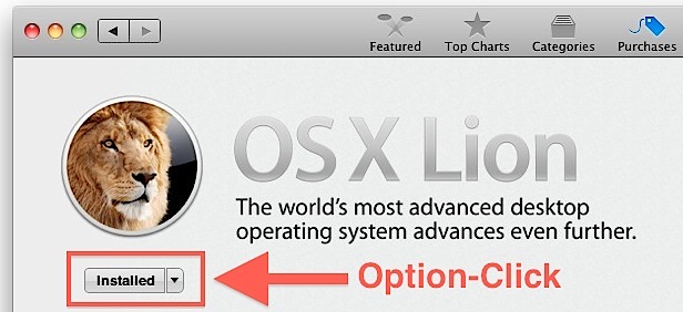 re-download Mac OS X Lion from the App Store