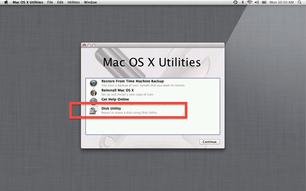 mac os x startup disk installation fail message
