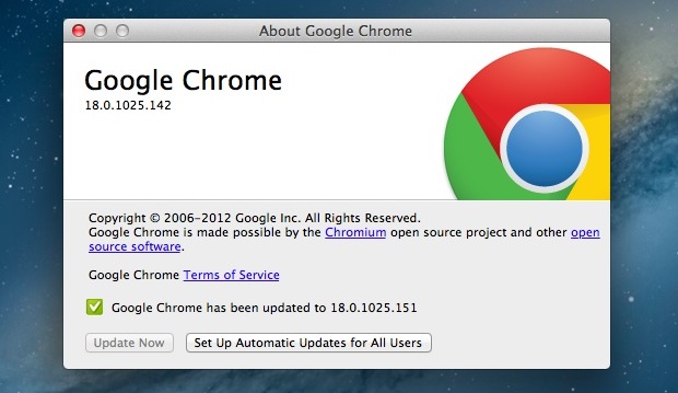 Update chrome browser mac