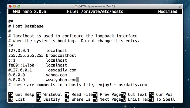 how to open etc hosts mac os x text editor