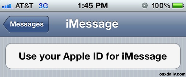 Use an Apple ID for iMessage syncing between iOS Devices and Mac OS X 