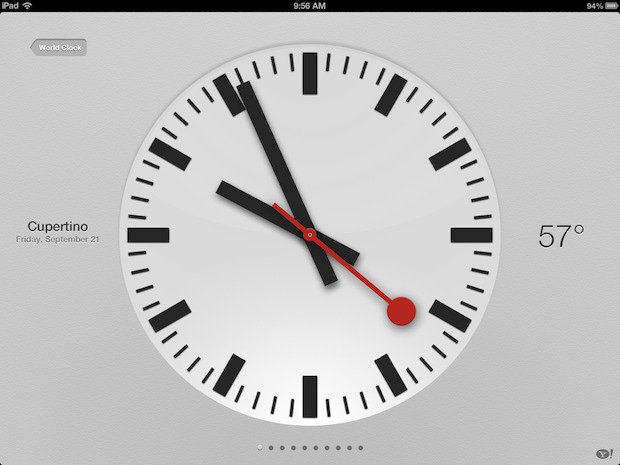 Get weather through the Clock app on iPad