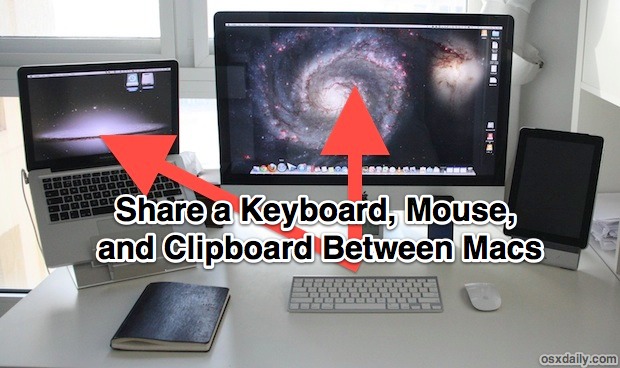 Share a keyboard, mouse, and clipboard with different Macs