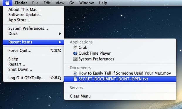 Determine if someone used your Mac and opened files