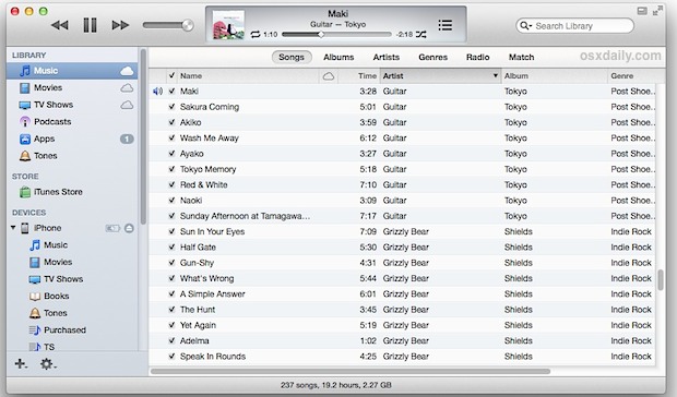 iTunes 11 looking normal again