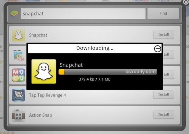Install Snapchat in Bluestacks on Mac