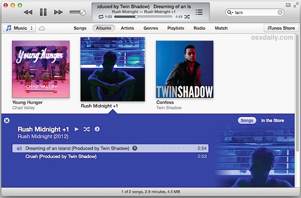 iTunes 11 keyboard shortcuts