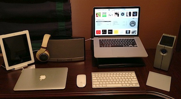 MacBook Pro Retina and iPad desk setup