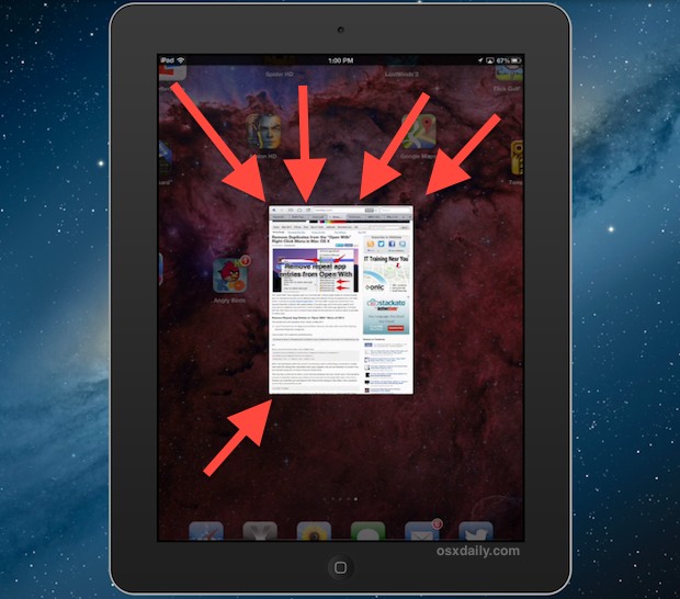Close app gesture on iPad