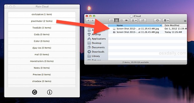 Easy iCloud File access with Plain Cloud app for OS X