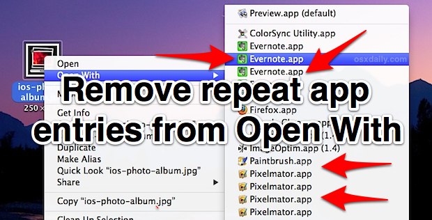 Fix the Open WIth menu and remove duplicate app entries