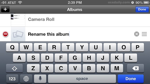 Rename a photo album on iPhone and iPod touch