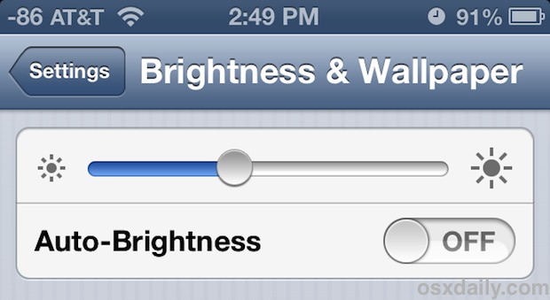 Change the Screen brightness on iPhone