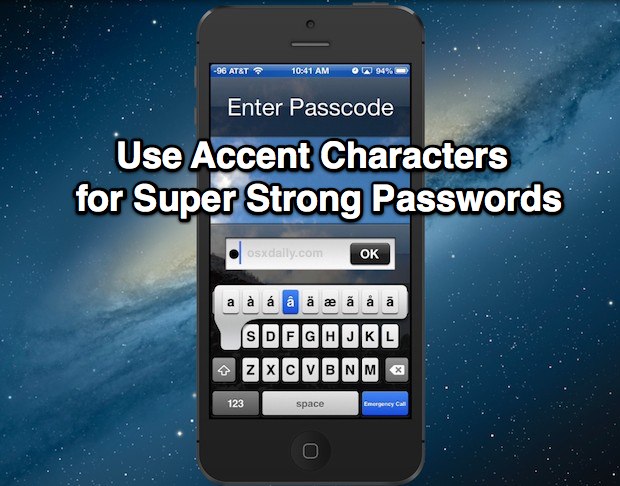 Super Strong iOS Passwords with Accent Characters