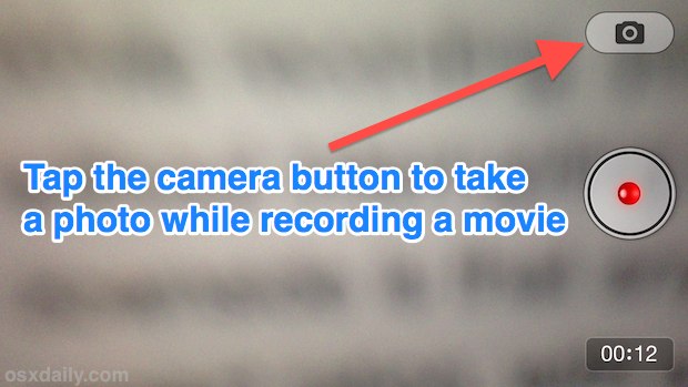 Take a photo while recording video on the iPhone