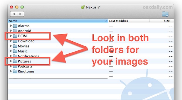 download photos from android phone to mac