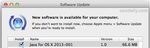 Java for OS X 2013-001 update