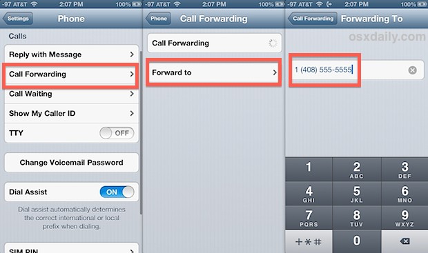 Forward calls on the iPhone