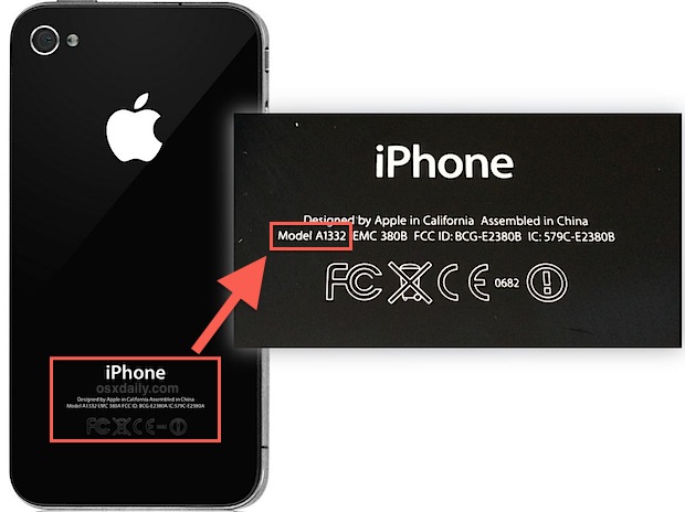 Identify an iPhone by model number