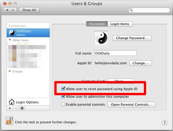 Allow Apple ID password resets