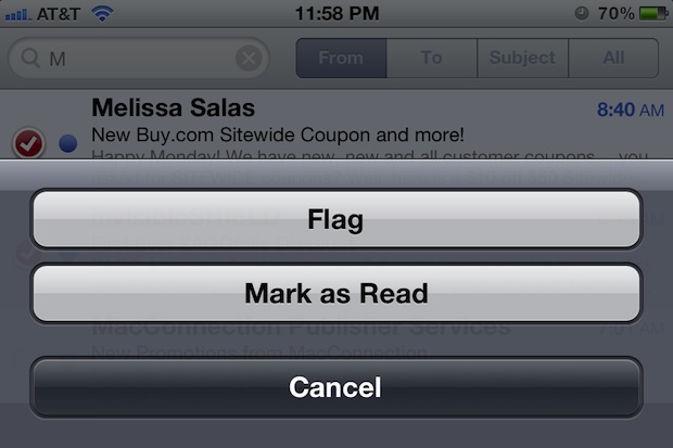 Bulk manage emails and mark them as Read in iOS