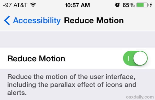 Reduce motion effects