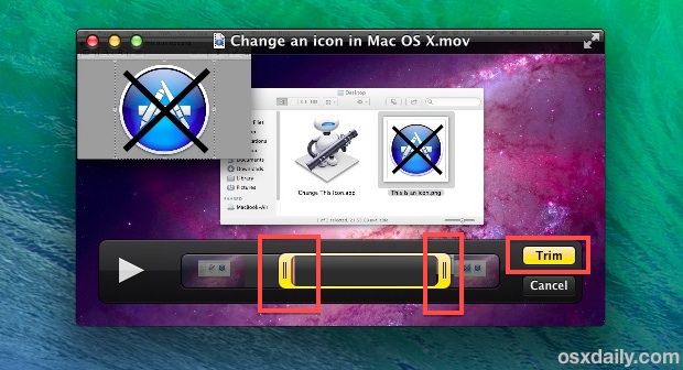 Trim videos with QuickTime in Mac OS X