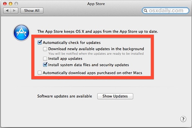 Automatic App & System Updates in Mac OS X 