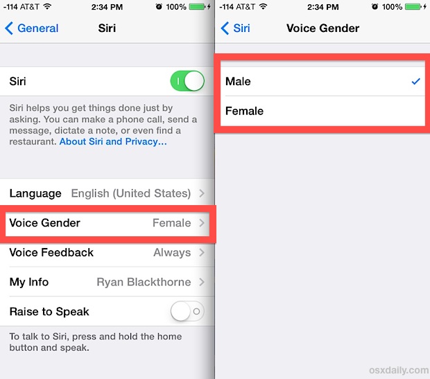 Change Siri's Voice to Male or Female