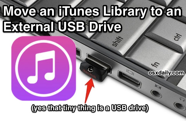 iTunes library on an external drive