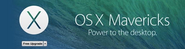 OS X Mavericks is available as a free download