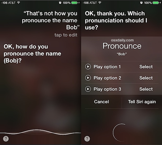 Correct how Siri pronounces a name 