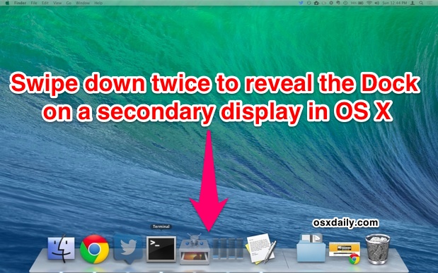 Reveal the Dock on a secondary display in OS X