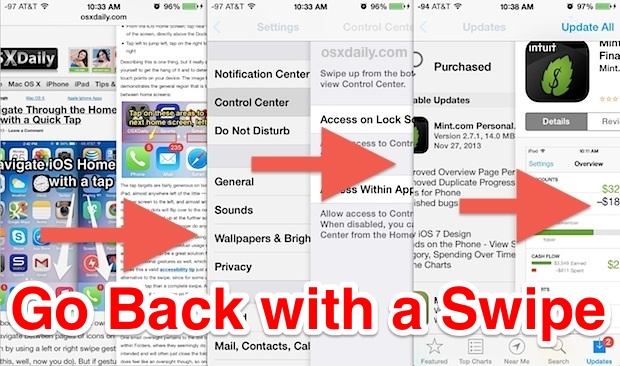 Swipe to go back with a gesture in iOS apps