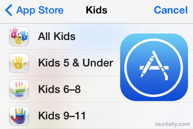 Access the Kids App Store in iOS