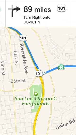 Turn by turn directions on the iPhone Maps app