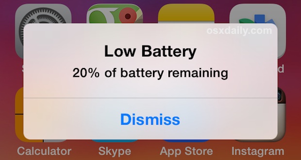 iPhone Low Battery Warning