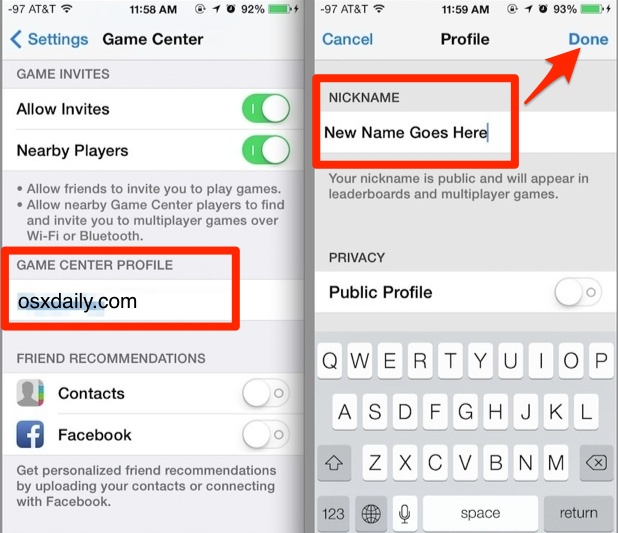 How to Change a Game Center Nickname from the iPhone iPad