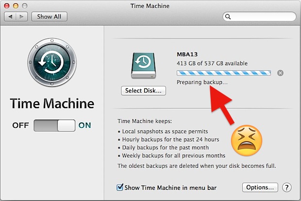 deleting time machine backups high sierra
