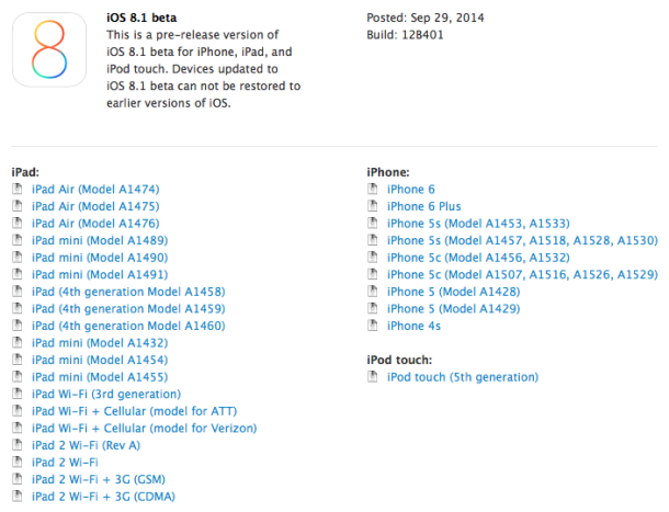 photo of iOS 8.1 Beta 1 Available for Developers image